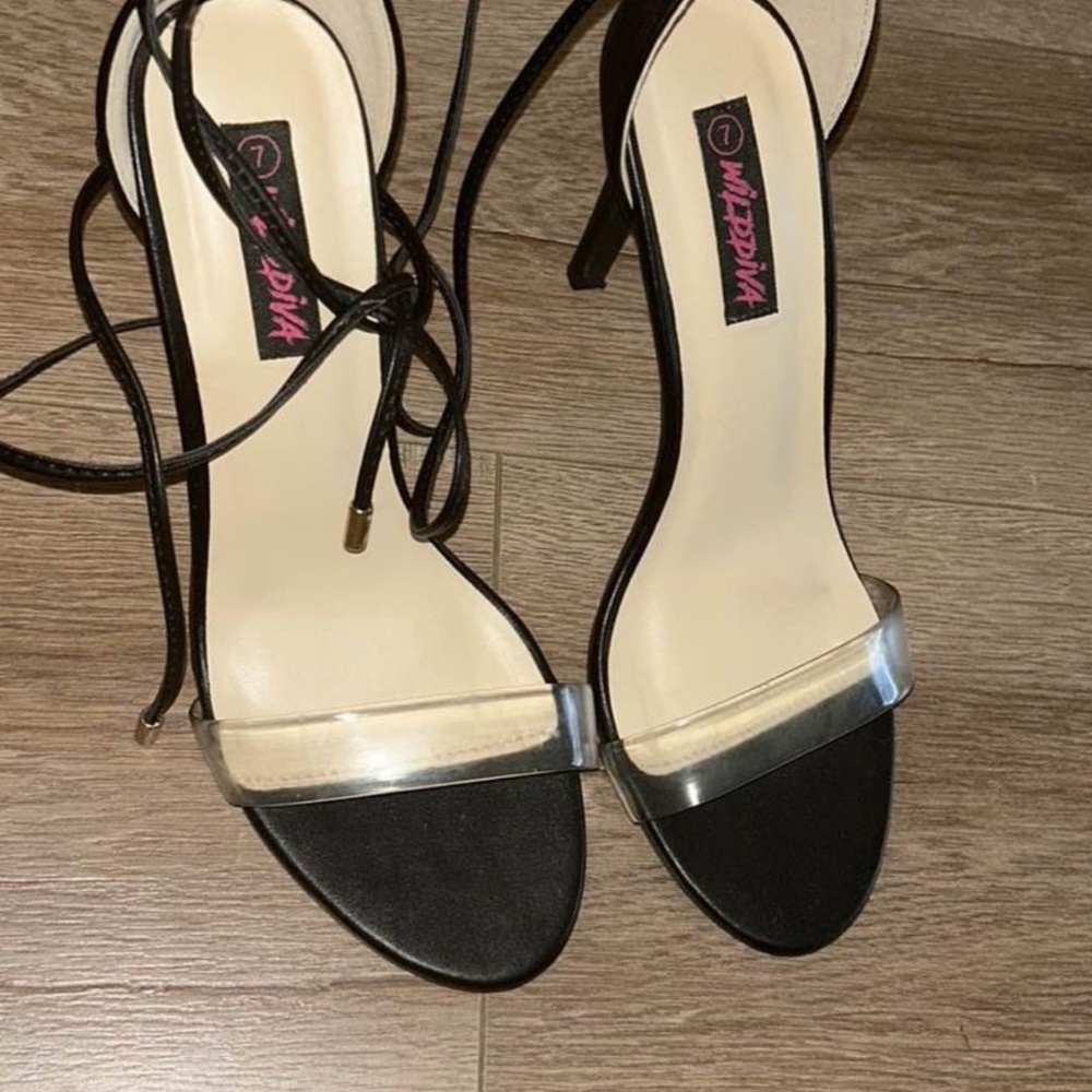Transparent strap heels